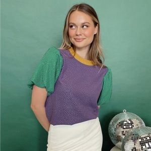 Mardi Gras Rhinestone Top